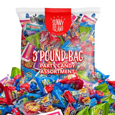 Party Candy Assortment - Kool-Aid Taffies, Popping Rocks, Tongue Torchers, Smarties, Lollipops - 3-Pound Bag (About 130 Pieces)