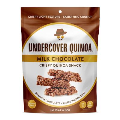 Undercover Quinoa 221861 2 oz Milk Chocolate Crispy Quinoa Snack