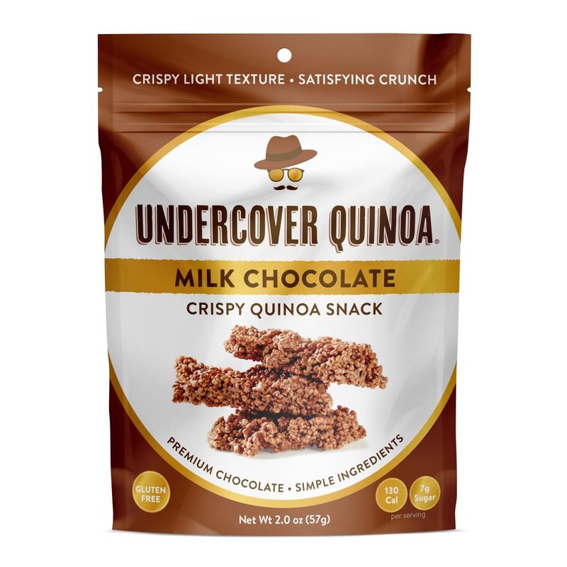 Undercover Quinoa 221861 2 oz Milk Chocolate Crispy Quinoa Snack