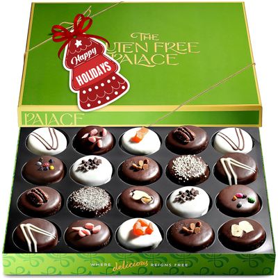 Gluten Free Chocolate Covered Cookies Gift Basket - Gluten Free Cookies for Christmas &amp; Holiday (20 Count) by Gluten Free Palace