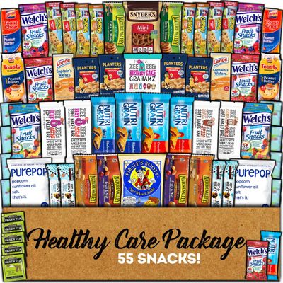 CRAVEBOX Healthy Snack Box Care Package (55 count) Variety Snacks Pack - Valentines Day - College Back to School