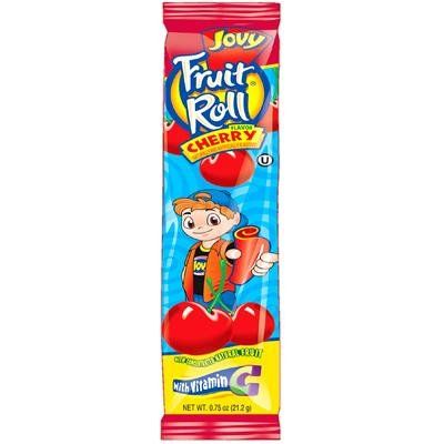 Variety pack of seven (7) 0.75oz Jovy Fruit Roll Snacks: Cherry, Raspberry, Strawberry, Watermelon, Grape, Green Apple and Mango