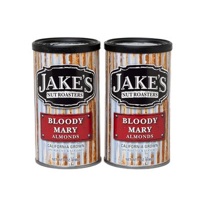 Jake&#39;s Nut Roasters - Bloody Mary Almonds (2 Pack) Whole Dry Roasted Seasoned Flavored Almonds - High-Protein Snack with a Traditional Bloody Mary Flavor