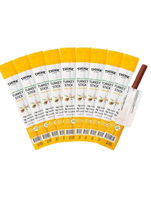 Think Jerky, All-Natural Turkey Sticks (1.0 Ounce Sticks, Pack of 20 Sticks) - Sugar Free, Gluten Free, Non GMO, No Nitrates, Keto Friendly, Paleo, High Protein, Low Carb