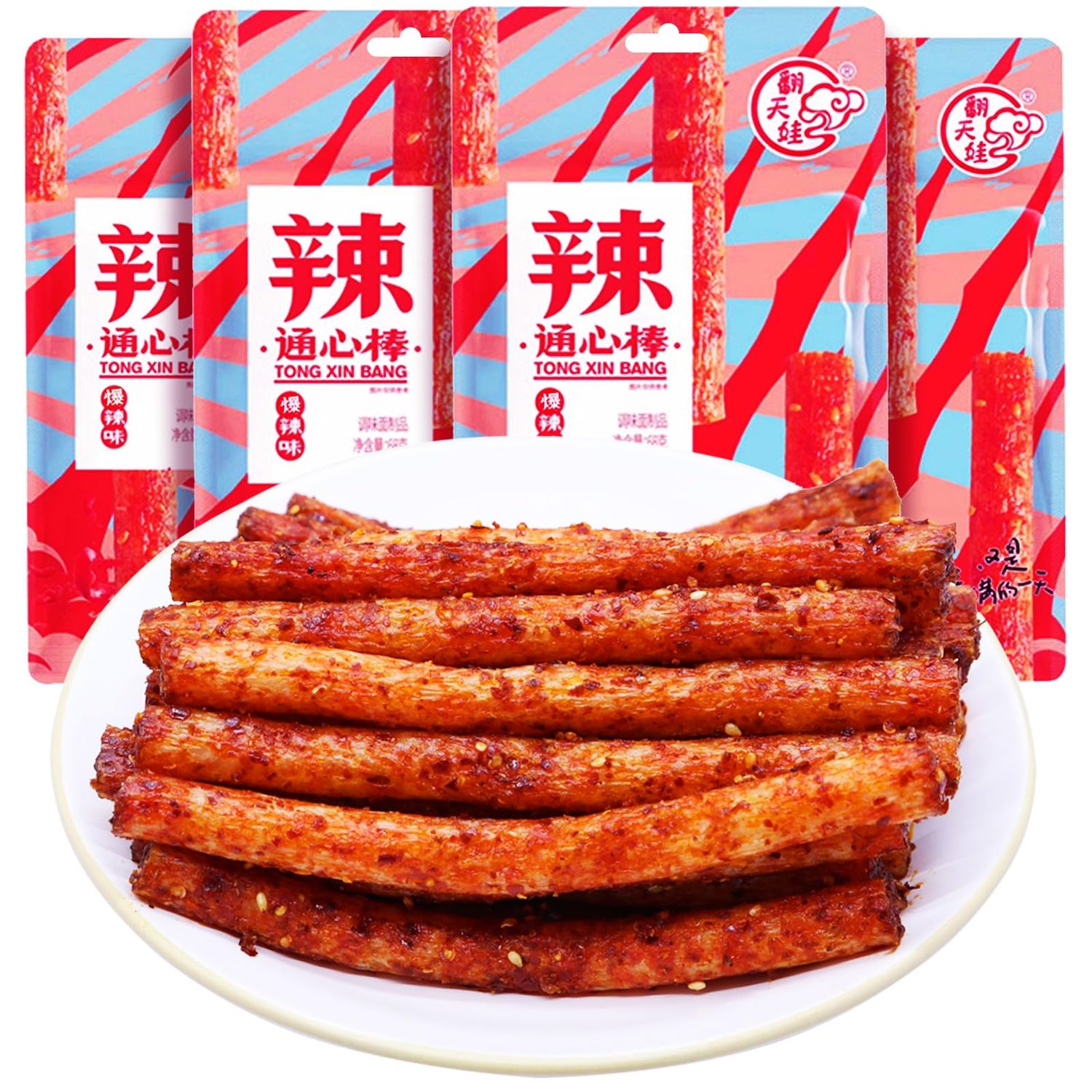 Latiao 4 Packs Spicy Strips, Chinese Snacks, Latio Snack, Chinese Spicy Strips 68g2.39Ounces per Pack