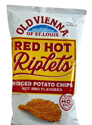 Old Vienna of St. Louis Red Hot Riplets Hot BBQ Chips 1oz Bags (12 Pack) by TranadaCo