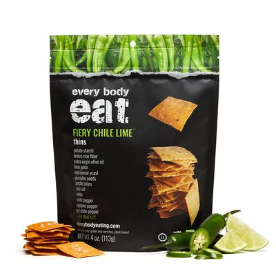 Every Body Eat Fiery Chile Lime Snack Thins, Gluten &amp; Dairy Free, Vegan (1 Pack)