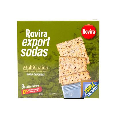 Rovira Multigrain Soda Crackers - Delicious Butter Flavor for Snacks, Garnish, or Parties - 9 oz (Pack of 1)