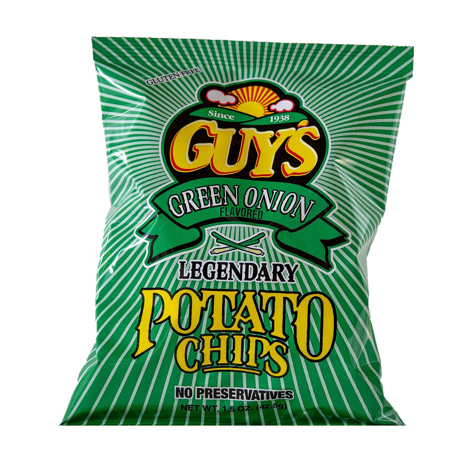 Guys Green Onion Potato Chips - Healthy &amp; Salty Snacks wLegendary Taste - Natural Potato Snack Chips -Tasty Snack Pack Chips - Potato Chips Snack Packs (1.5 oz Bag, Pack of 24)