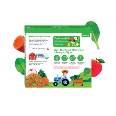 Once Upon a Farm Organic Tractor Wheels Toddler Bar, Apple, Sweet Potato &amp; Spinach | 8 Boxes, 40 Total Bars