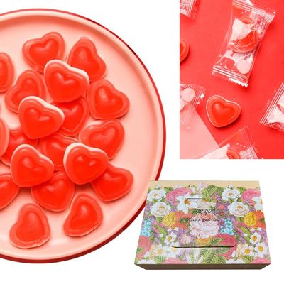 KWOLYKIM Valentine&#39;s Gummy Candy, Classic Assorted Flavored Red Heart Candies for Valentine&#39;s Day, Sweet Heart Shaped Red Gummy Candy Casual Snacks Great for Gift Box 400gBox