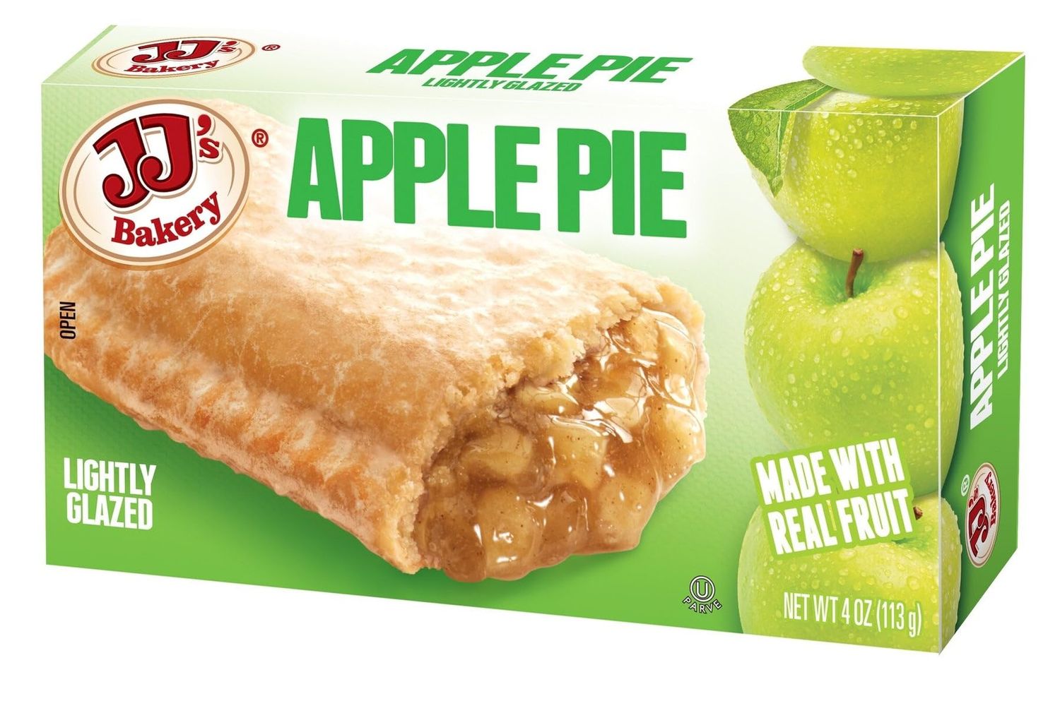 JJ&#39;s Bakery Apple Snack Pies, Individual Dessert, Fresh-Baked, Perfect for Snacks, Nut-Free, Kosher Parve, 4 Oz Each (Pack of 6)
