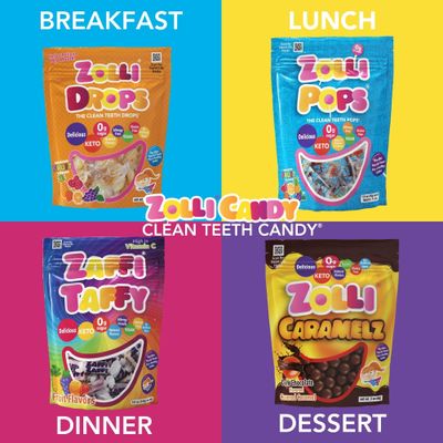 Zollipops Caramel &amp; Green Apple, 10.4oz, Sugar-free, Allergy-free, Vegan, KETO &amp; Diabetic Friendly, Clean Teeth Candy