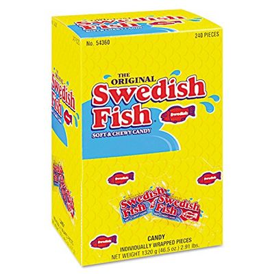 Swedish Fish 43146 Grab-and-Go Candy Snacks in Reception Box, 240-PiecesBox