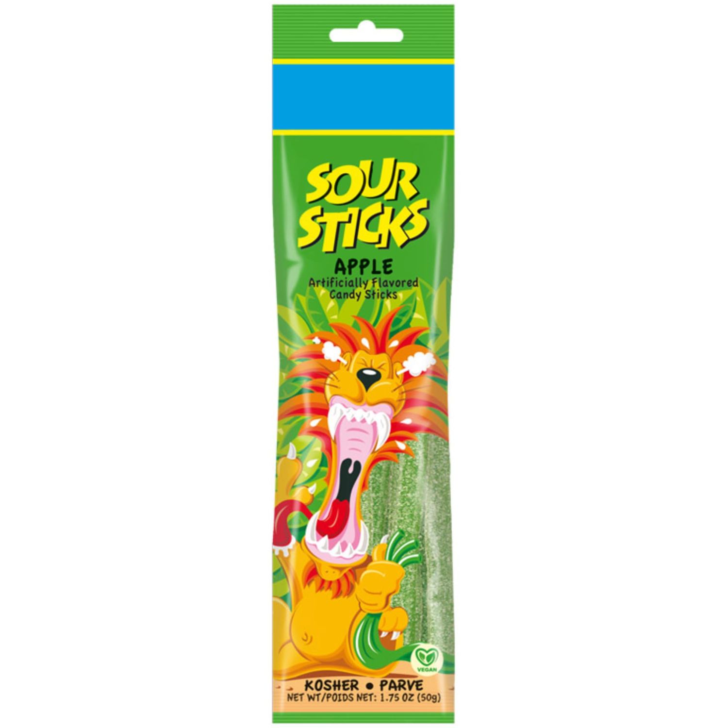 Snacktery Green Apple Sour Straws - Flavored Sour Gummies - Non GMO, Vegan &amp; Kosher Green Sour Straws - 1.75 Ounce Pack