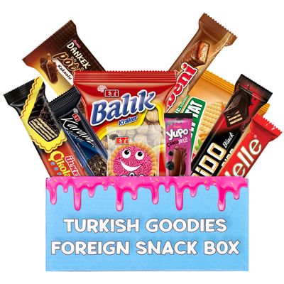 Turkish Goodies Foreign Snack Box | 9 Full-Size International Snacks &amp; Candy from Around the World | European Snacks Variety Pack | Exotic Treats for All Ages | World Snacks Gift Box