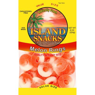 Island Snacks Rings, Melon, 9-Ounce (Pack Of 6)