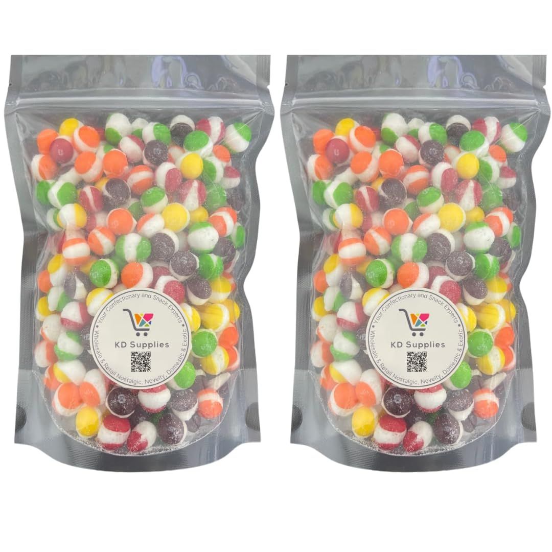 KD Supplies Freeze Dried Crunchy Comets - Premium Freeze Dried Crunchy Candy With an Enhanced Flavor (10 oz - Pack of 2, Original Rainbow)