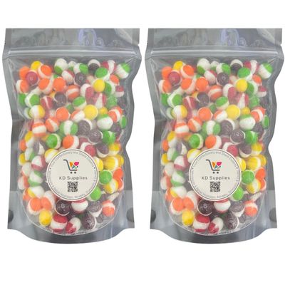 KD Supplies Freeze Dried Crunchy Comets - Premium Freeze Dried Crunchy Candy With an Enhanced Flavor (10 oz - Pack of 2, Original Rainbow)