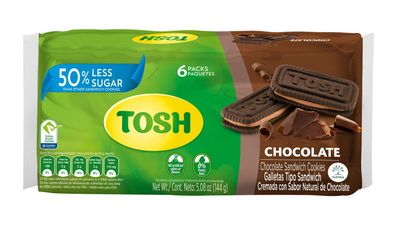 Tosh Assorted Cream Cookies | Includes Vanilla Chocolate Yogurt & Strawberry Orange Mousse | Perfect for Breakfast | 20 Ounce (Pack of 24)