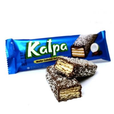 Kalpa Coconut Chocolate Wafers Bars Snacks Crackers, (Pack of 12), 9.31 Oz