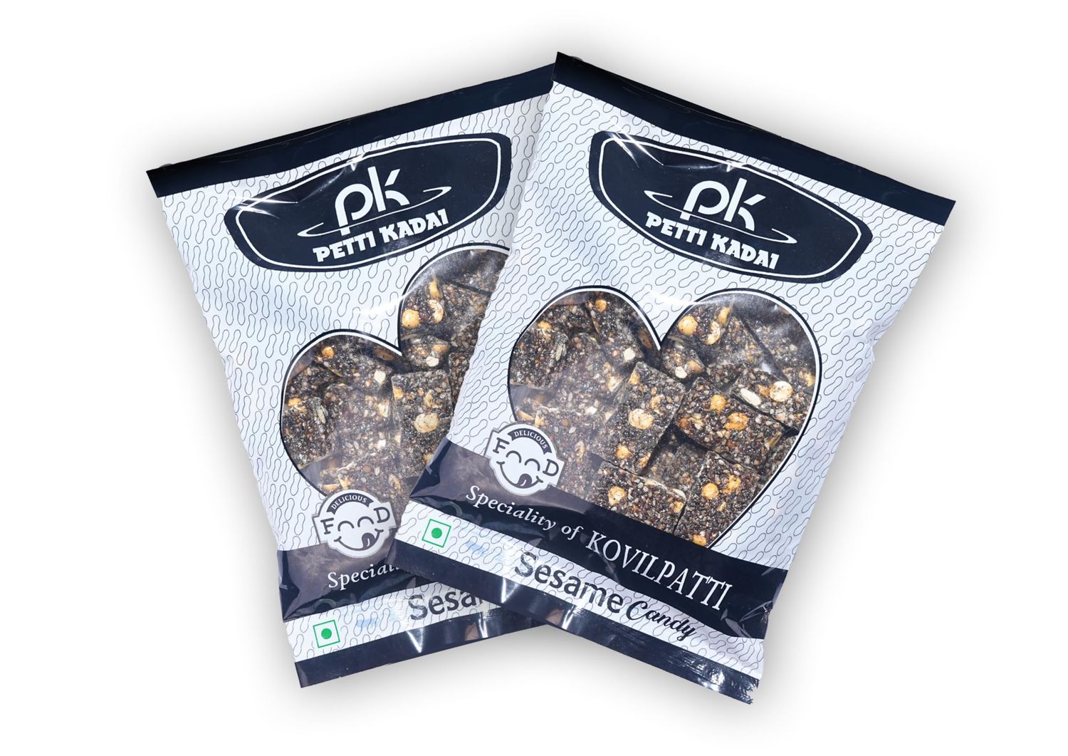 Pettikadai Ellu Mittai pack of 2 -Sesame Candy - Small Individually Crunchy Sesame Candy Bars with organic Jaggery - Sweet Snacks -No Gluten or Dairy