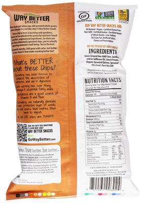 Way Better Snacks Tortilla Chips, Sweet Potato, 5.5 Ounce
