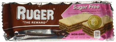 Ruger Chocolate Wafers, Sugar Free, Vegan, 1.6 Ounce (Pack of 12)