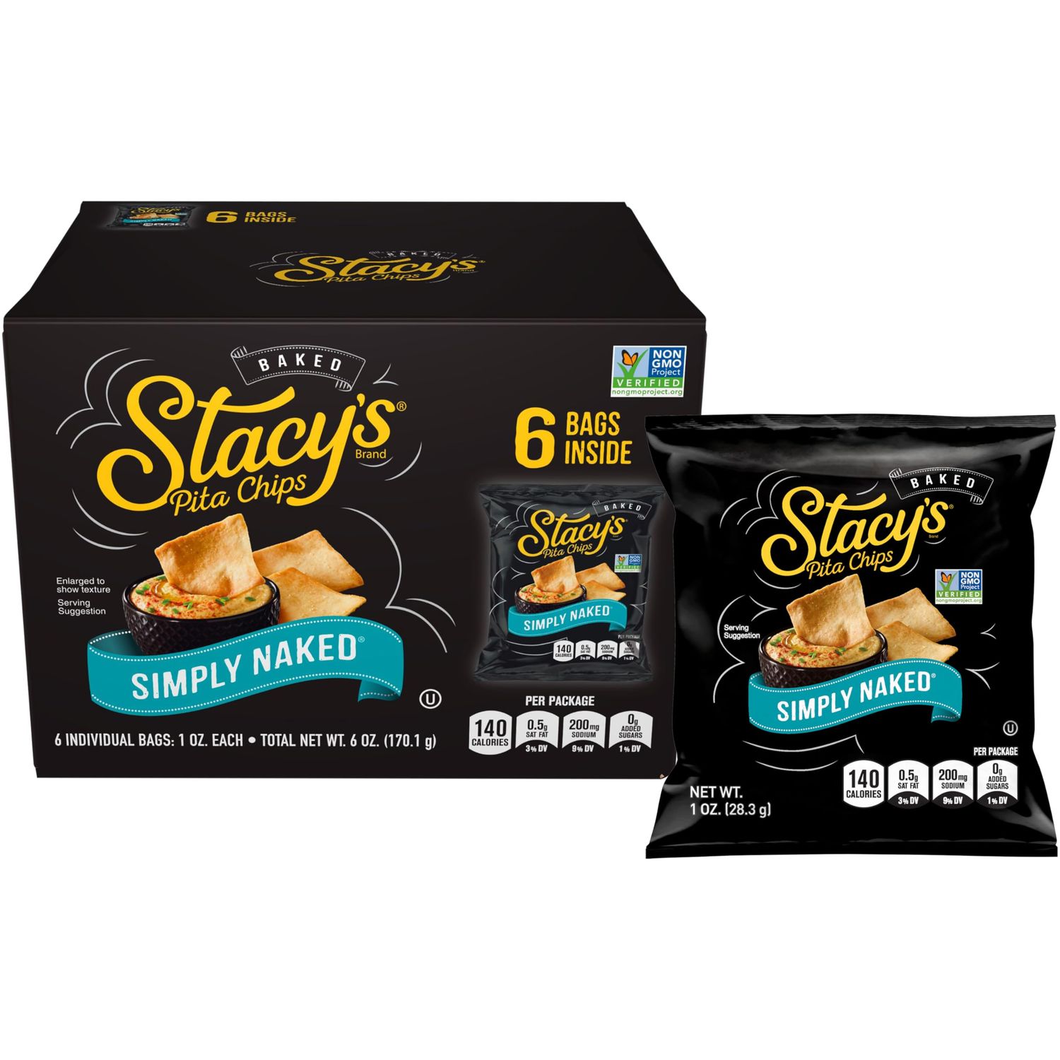 Stacy&#39;s Pita Chips, Simply Naked, 6 Count