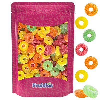 Fruidles Fruit Rings Gummy Candy Sweet Confection, Traditional Old Fashioned, Gluten-Free (5 Pounds Bulk)