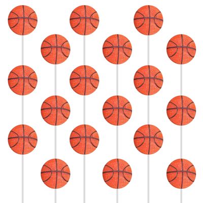 Basketball Candy Lollipops - 18 Count Individually Wrapped Suckers - Great for Basketball Party Favors - Sports Snacks - Basketball Goodie Bags - Team Treats