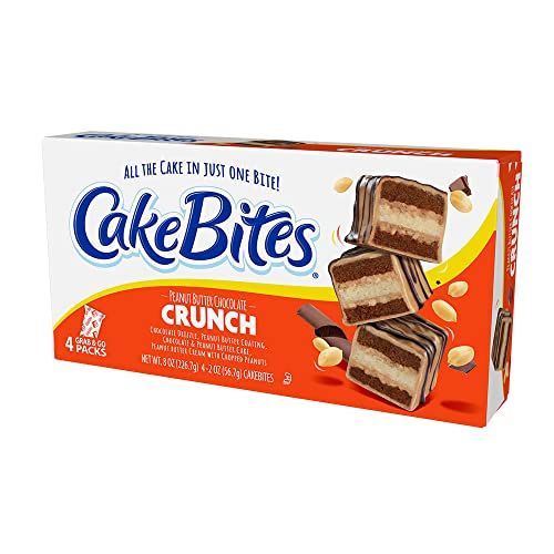 The Original Cakebites by Cookies United, Grab-and-Go Bite-Sized Snack, Peanut Butter Crunch, 4 Pack of 3 Cookies