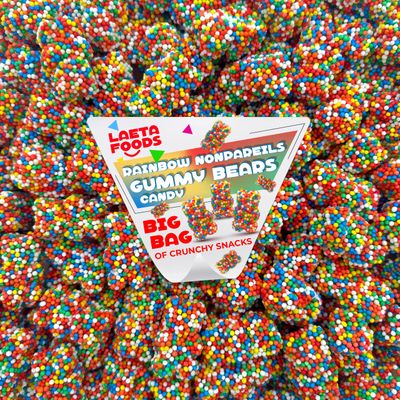 Rainbow Nonpareils Gummy Bears Candy (2 Pound Bag) Soft and Crunchy Snack