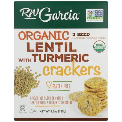 RW GARCIA Organic Lentil Turmeric Crackers, 5.5 OZ