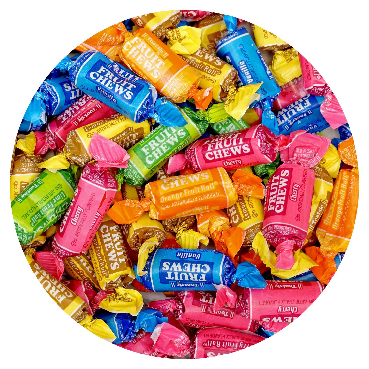 Fruit Chews, 1lb Bulk Bag (Approx. 70 Pieces), Taffy Candy, Assorted Fruit Indvidually Wrapped Candy
