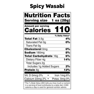 Bada Bean Bada Boom Plant-based Protein, Gluten Free, Vegan, Soy Free, Kosher, Roasted Broad Fava Bean Snacks, Wasabi, 4.5 Ounce (6 Count)
