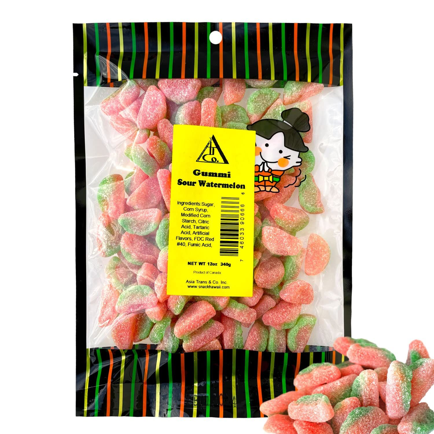 Gummy Sour Watermelon Fruit Candy 12 oz - Sweet and Delicious Candy Snack - Perfect Size Bag For Sharing With Friends - Bite Size Pieces For Any Occasion