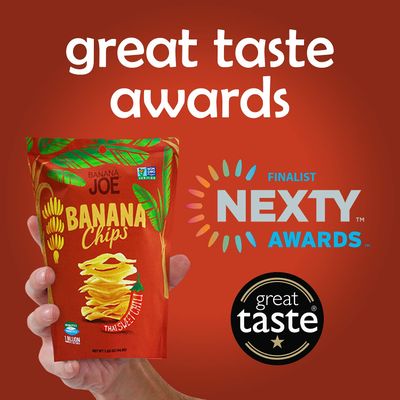 Banana Chips Dried Bananas Healthy Chips - (Thai Sweet Chili) Immune Support Booster Healthy Snacks for Adults &amp; Kids, Dehydrated Fruit Banana Chips Unsweetened Gluten Free Vegan Paleo Snacks (6packs)