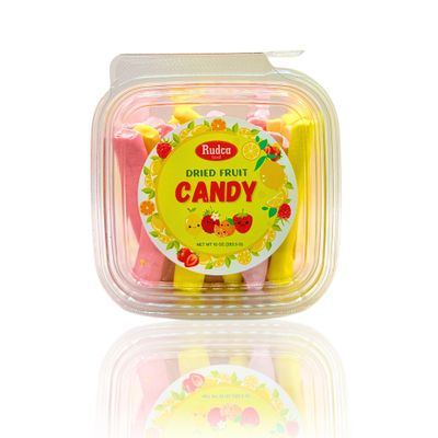 Rudca Food Freeze-Dried Fruit Candy - Lemon, Orange, Strawberry, Raspberry - 10oz (283.5g) - Light &amp; Crunchy Dried Carambar Snack - No Artificial Flavors - Made in France