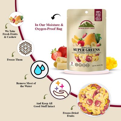 Himalayan Chef Super Reds Freeze-Dried Fruit Cashew Nut Crisps, 30geach - 10 Pack | Mix Superfood Fruits | Healthy Snacks Packed with Multivitamins, High Fiber &amp; Antioxidants for Energy Boost