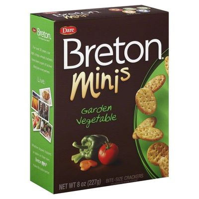 Breton Crackers Minis Garden Vegetable 8 Ounces (Case of 12)