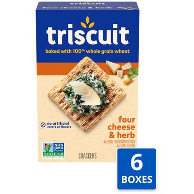 Triscuit Four Cheese and Herb Whole Grain Wheat Crackers, 6 - 8.5 oz Boxes