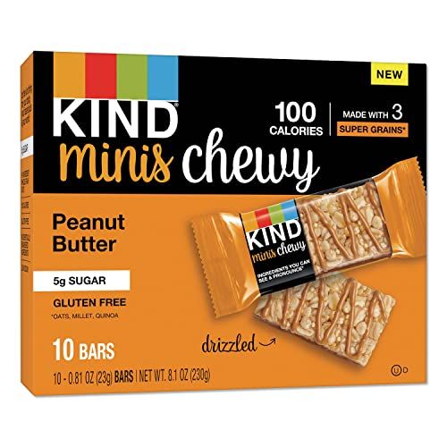 KIND 27895 Minis Chewy, Peanut Butter, 0.81 oz 10Pack