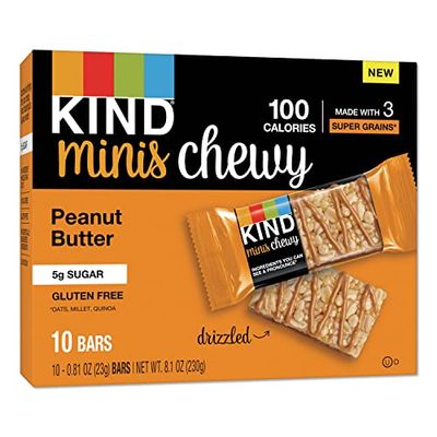KIND 27895 Minis Chewy, Peanut Butter, 0.81 oz 10Pack
