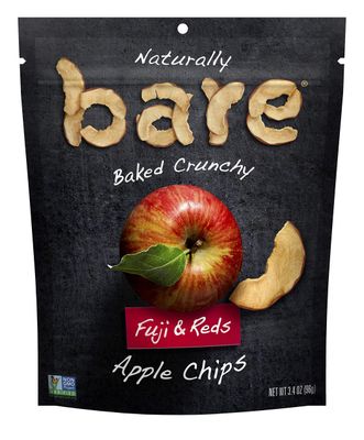 Bare Fruit Naturally Baked Crunchy Apple Chips, Fuji &amp; Reds, No Added Sugar or Oil, Fat Free, Gluten Free &amp; Non-GMO, 3.4 Ounce (Pack of 12)