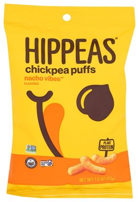 Hippeas Chickpea Puffs, Nacho Vibes, Plant Protein, Vegan Friendly, Kosher, Gluten Free &amp; Non-GMO, 1.5 Ounce (Pack of 6)