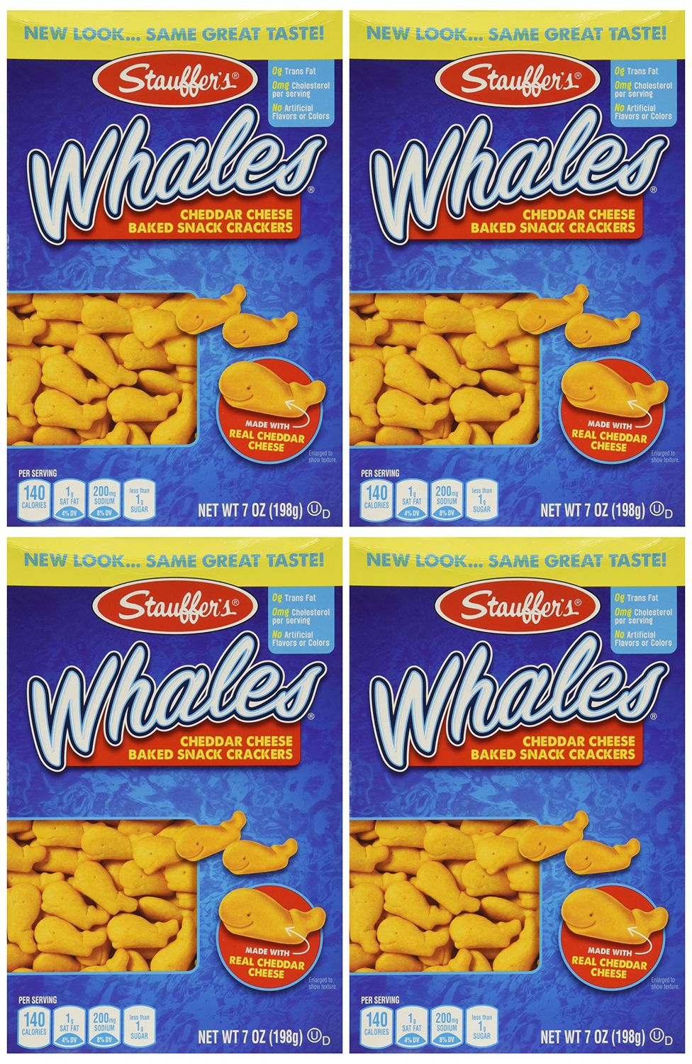 Stauffer&#39;s, Whales, Baked Cheddar Snack Crackers, 7oz Box (Pack of 4)