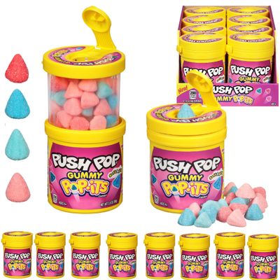 Push Pop Pop-Its Holiday Candy Gummies - 8 Ct Individually Wrapped Gummy Candy in Assorted Fruity Flavors - Fun Candy Gifts For Party Favors, Stocking Stuffers, Holiday Gifts for Kids
