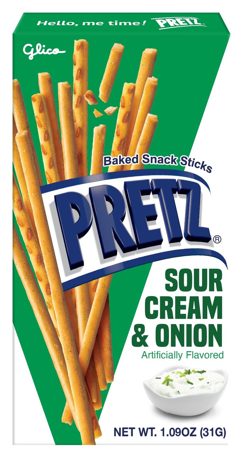 Glico Pretz Sour Cream &amp; Onion, 1.09 oz (Pack of 10)