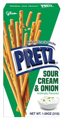 Glico Pretz Sour Cream &amp; Onion, 1.09 oz (Pack of 10)
